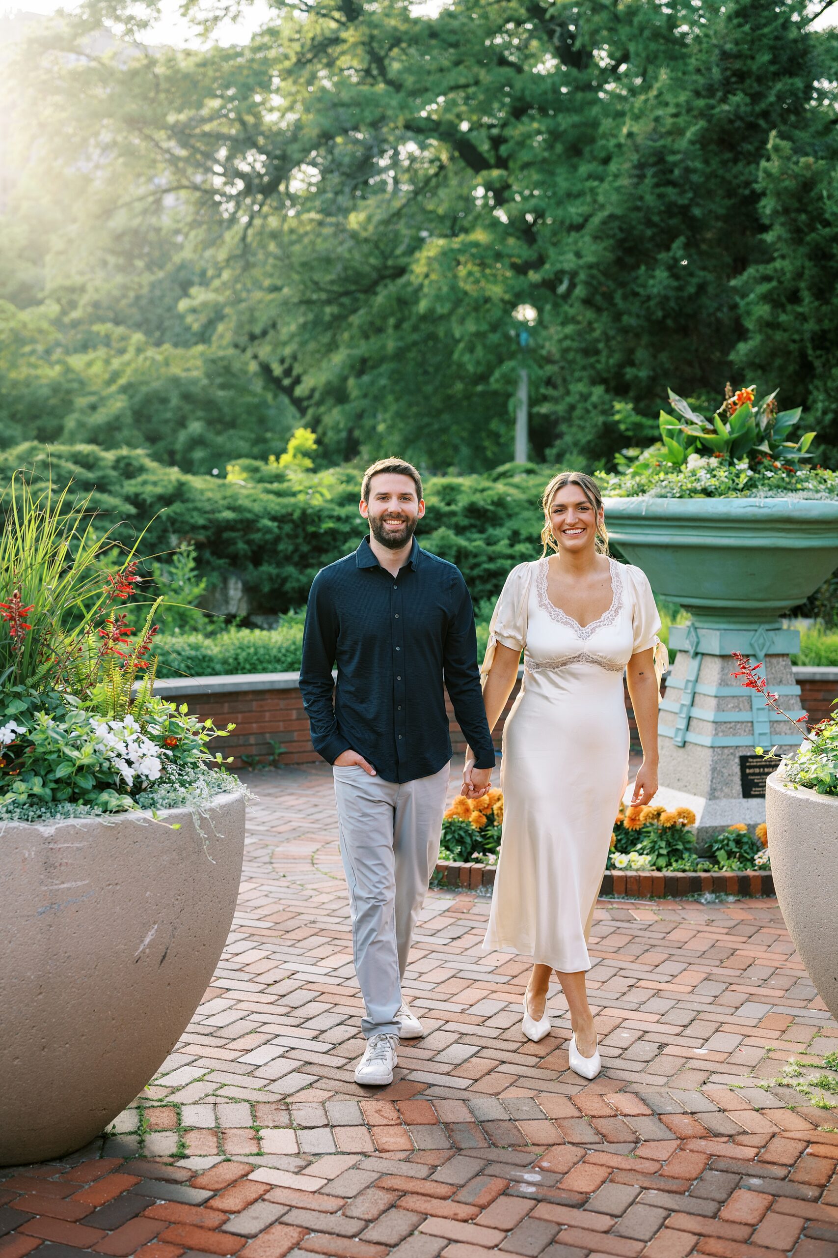 Summer Lincoln Park Chicago engagement photos in Chicago, Illinois with Chicago wedding and portrait photographer Kim Ritchie Photography.