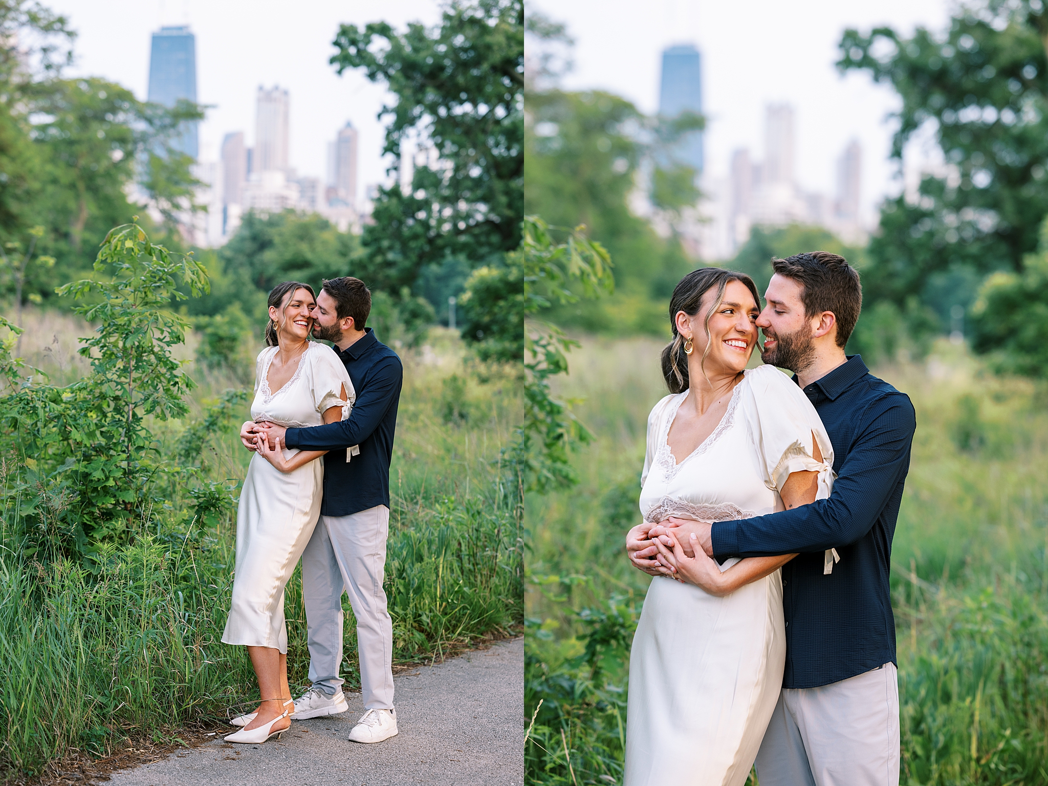 Summer Lincoln Park Chicago engagement photos in Chicago, Illinois with Chicago wedding and portrait photographer Kim Ritchie Photography.
