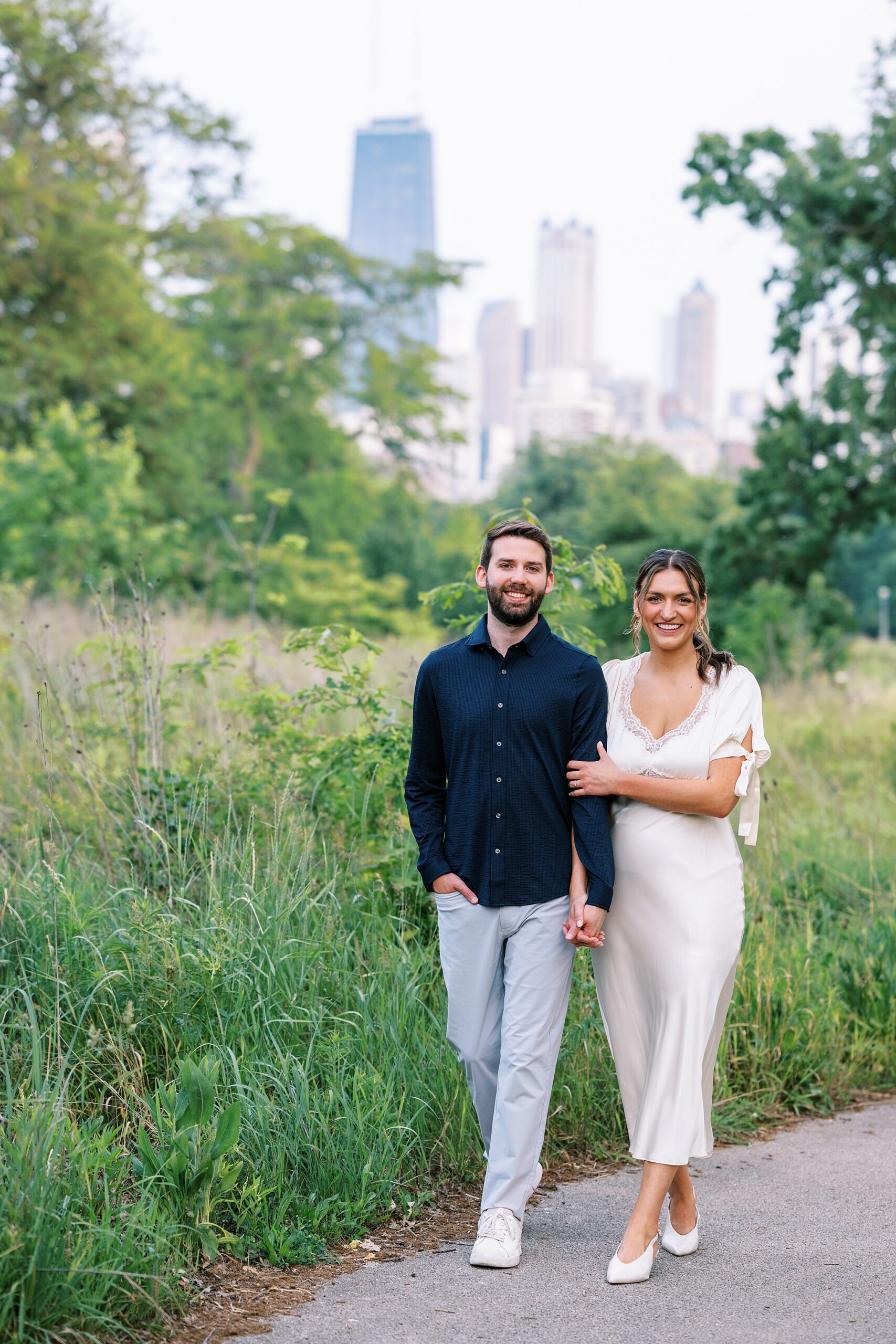 Summer Lincoln Park Chicago engagement photos in Chicago, Illinois with Chicago wedding and portrait photographer Kim Ritchie Photography.