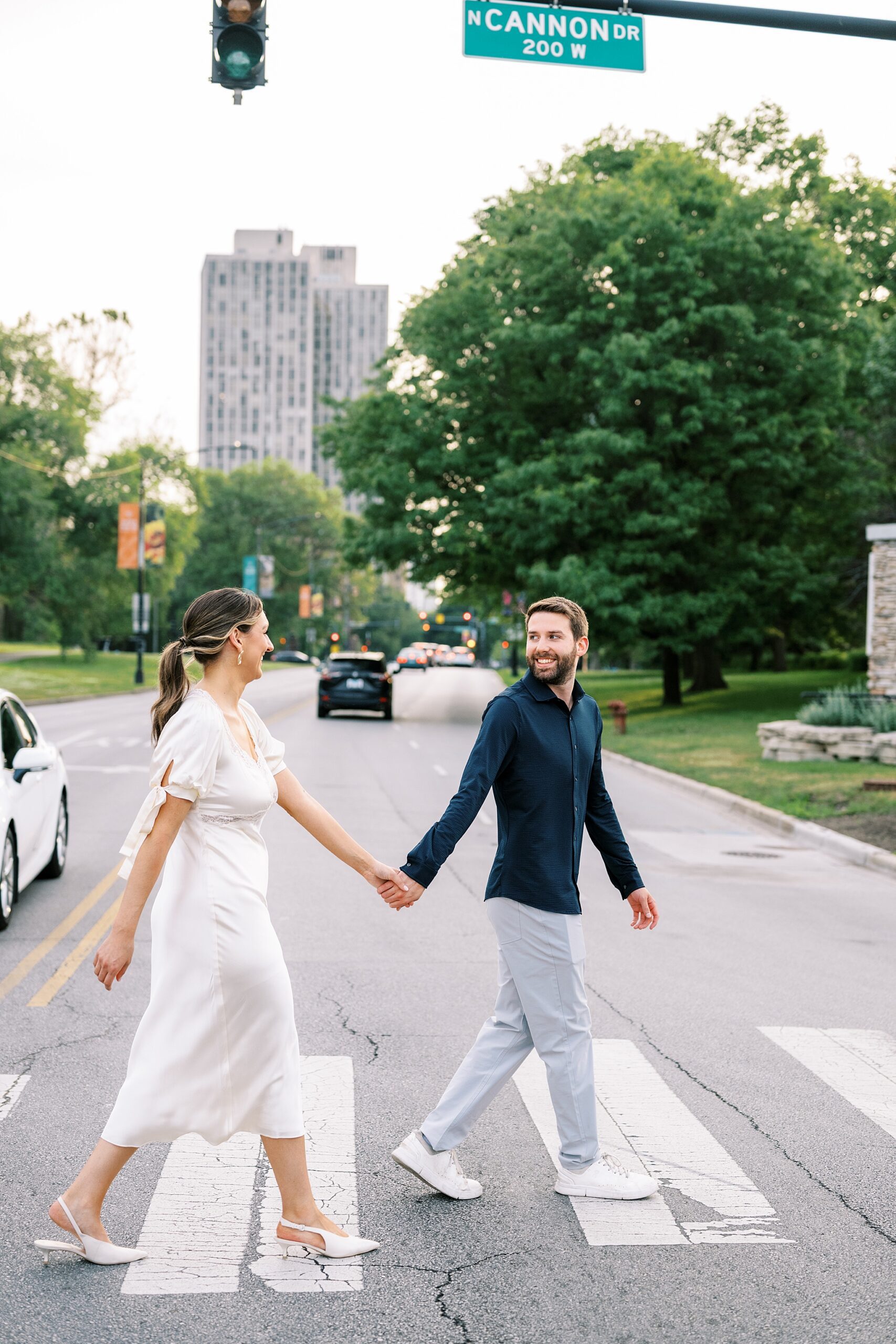 Summer Lincoln Park Chicago engagement photos in Chicago, Illinois with Chicago wedding and portrait photographer Kim Ritchie Photography.