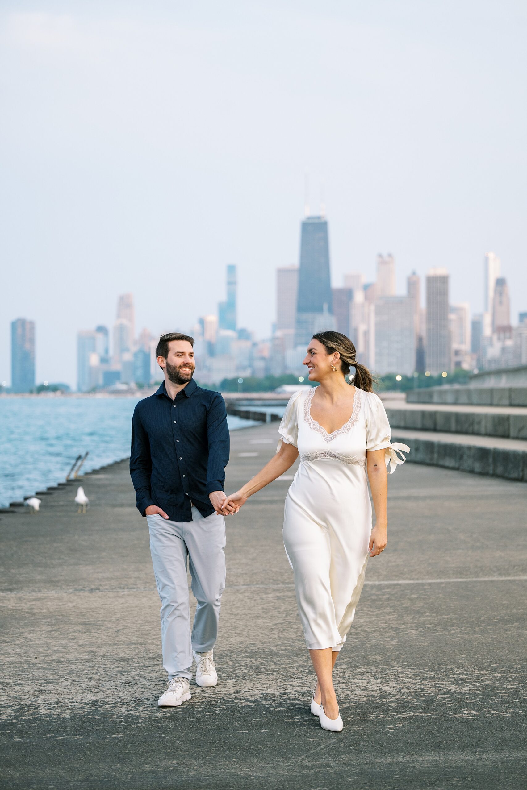 Summer Lincoln Park Chicago engagement photos in Chicago, Illinois with Chicago wedding and portrait photographer Kim Ritchie Photography.