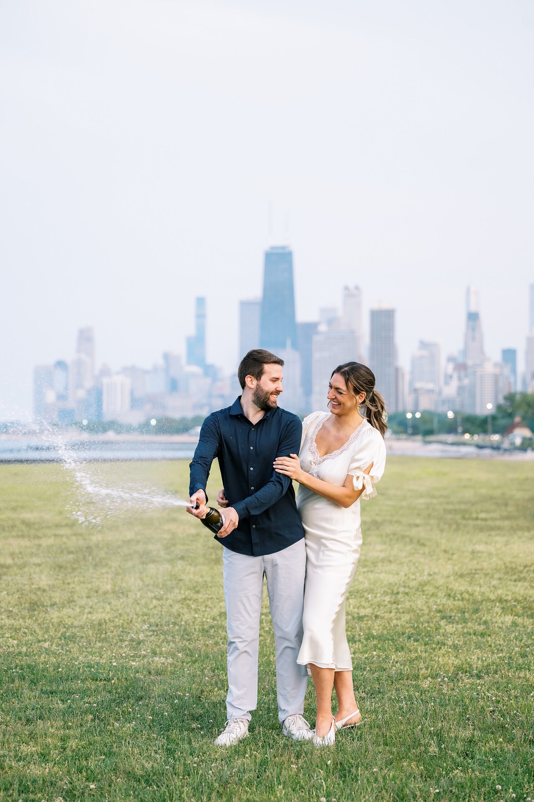 Summer Lincoln Park Chicago engagement photos in Chicago, Illinois with Chicago wedding and portrait photographer Kim Ritchie Photography.