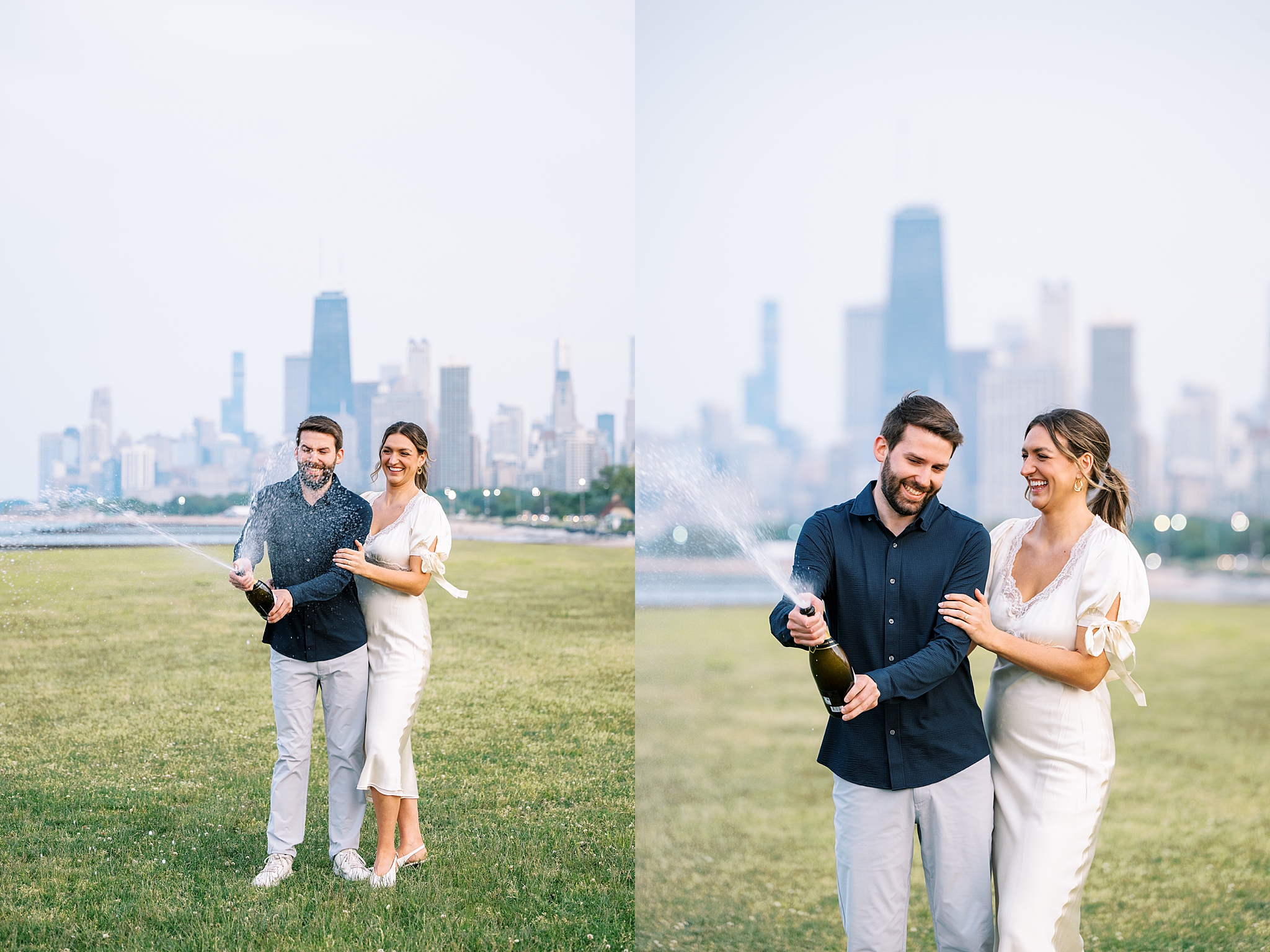 Summer Lincoln Park Chicago engagement photos in Chicago, Illinois with Chicago wedding and portrait photographer Kim Ritchie Photography.