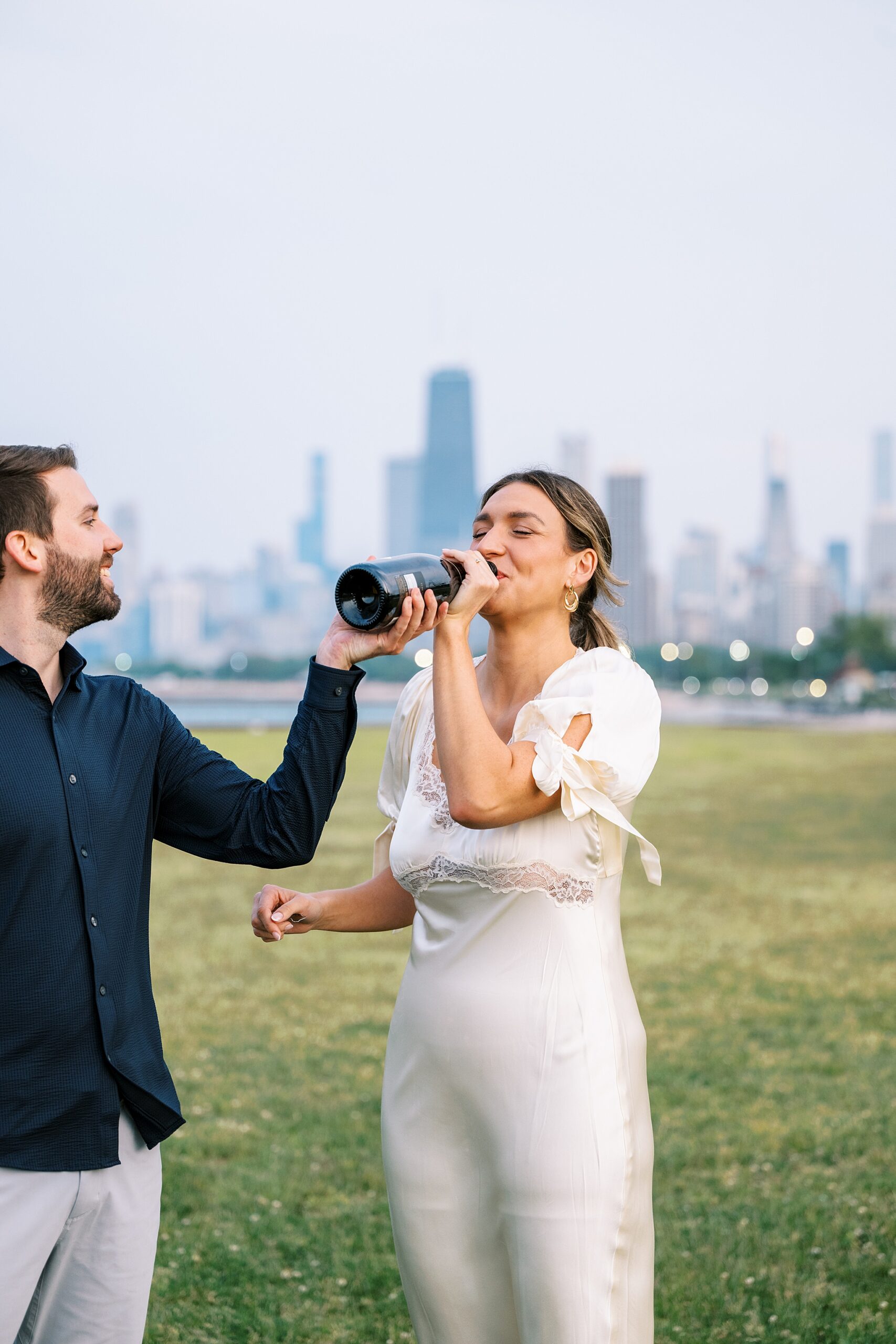 Summer Lincoln Park Chicago engagement photos in Chicago, Illinois with Chicago wedding and portrait photographer Kim Ritchie Photography.
