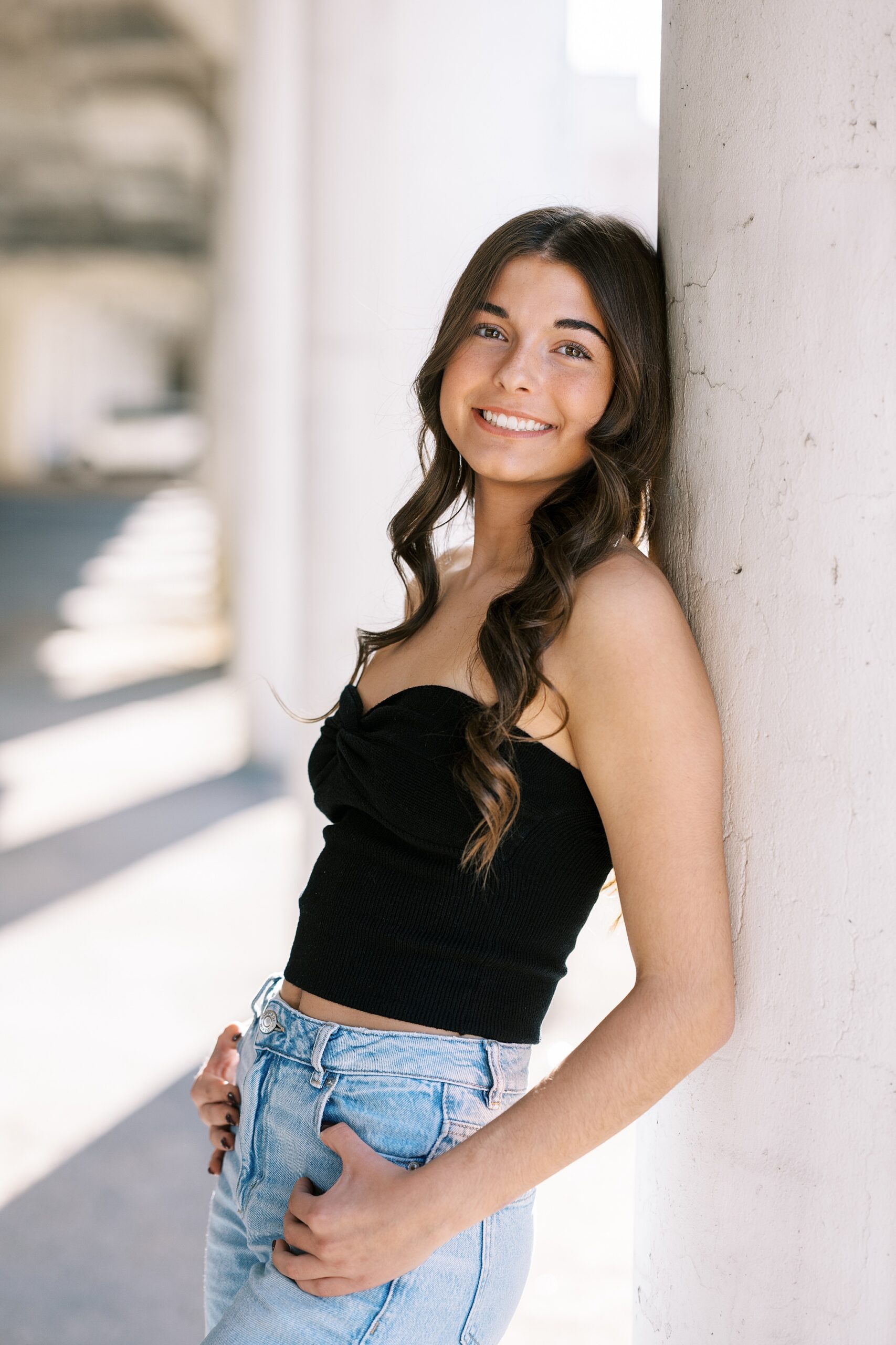 Late summer senior portraits in Downtown Aurora, Illinois with Chicago suburbs senior photographer Kim Ritchie Photography.