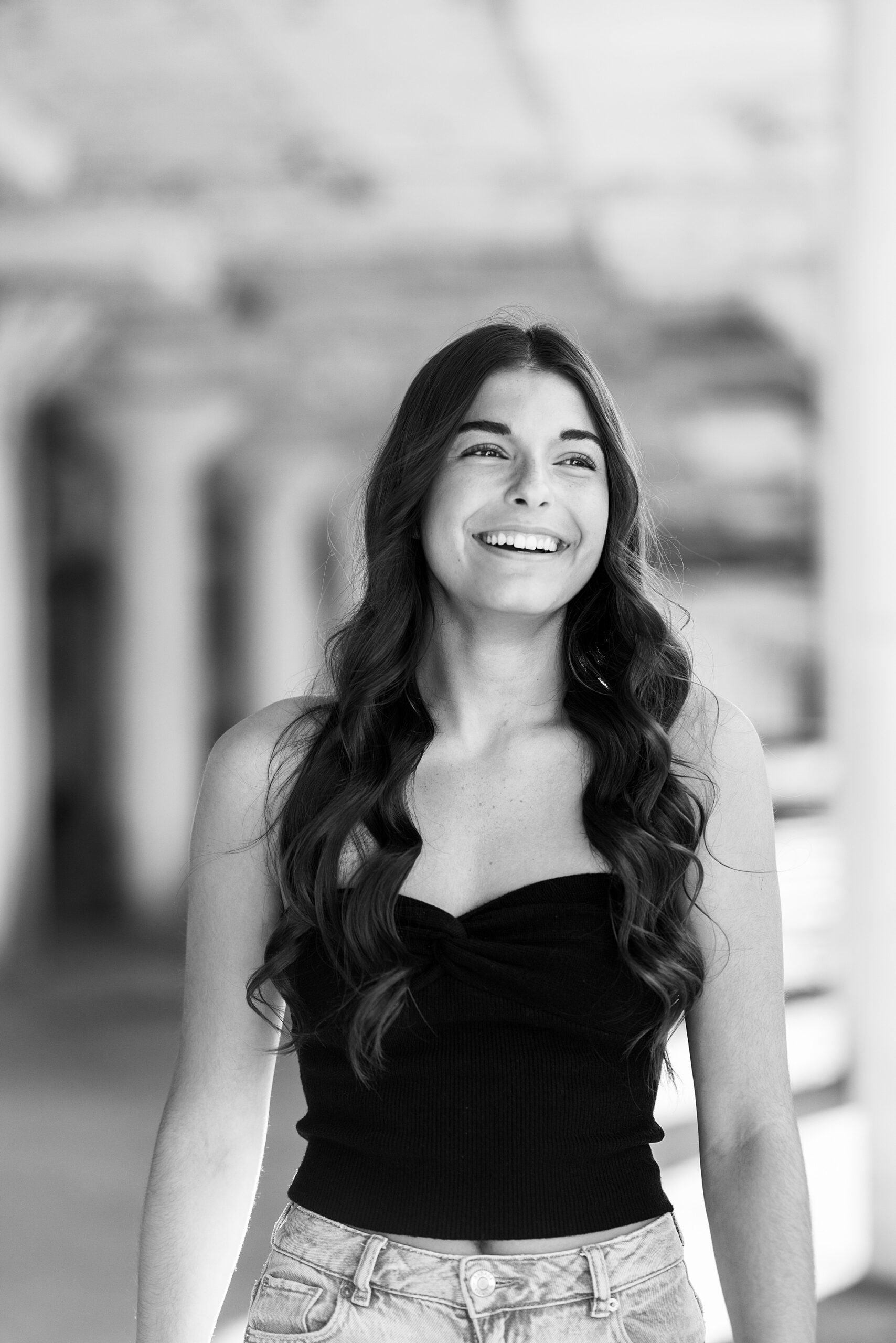 Late summer senior portraits in Downtown Aurora, Illinois with Chicago suburbs senior photographer Kim Ritchie Photography.