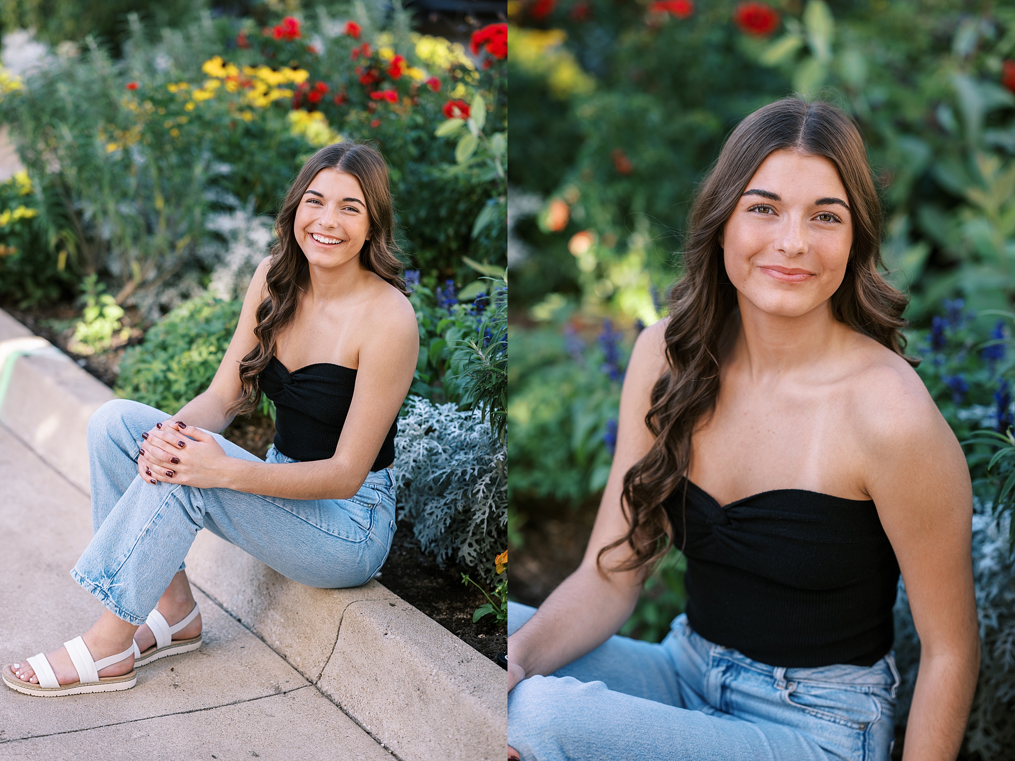Late summer senior portraits in Downtown Aurora, Illinois with Chicago suburbs senior photographer Kim Ritchie Photography.
