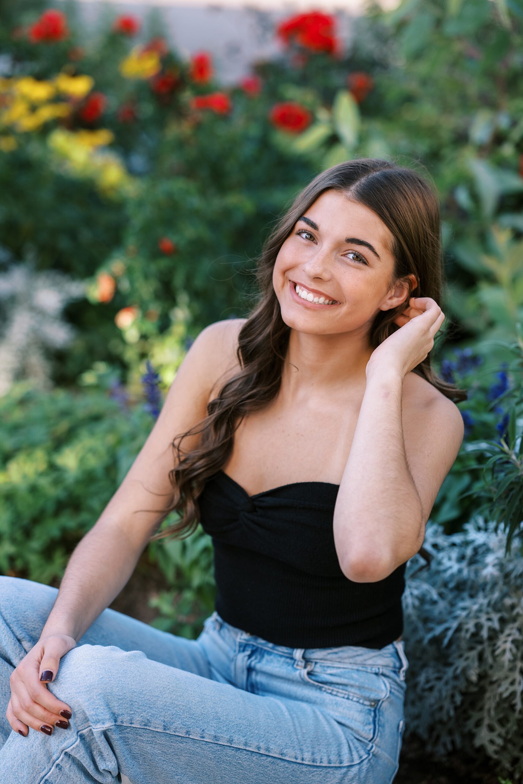 Late summer senior portraits in Downtown Aurora, Illinois with Chicago suburbs senior photographer Kim Ritchie Photography.