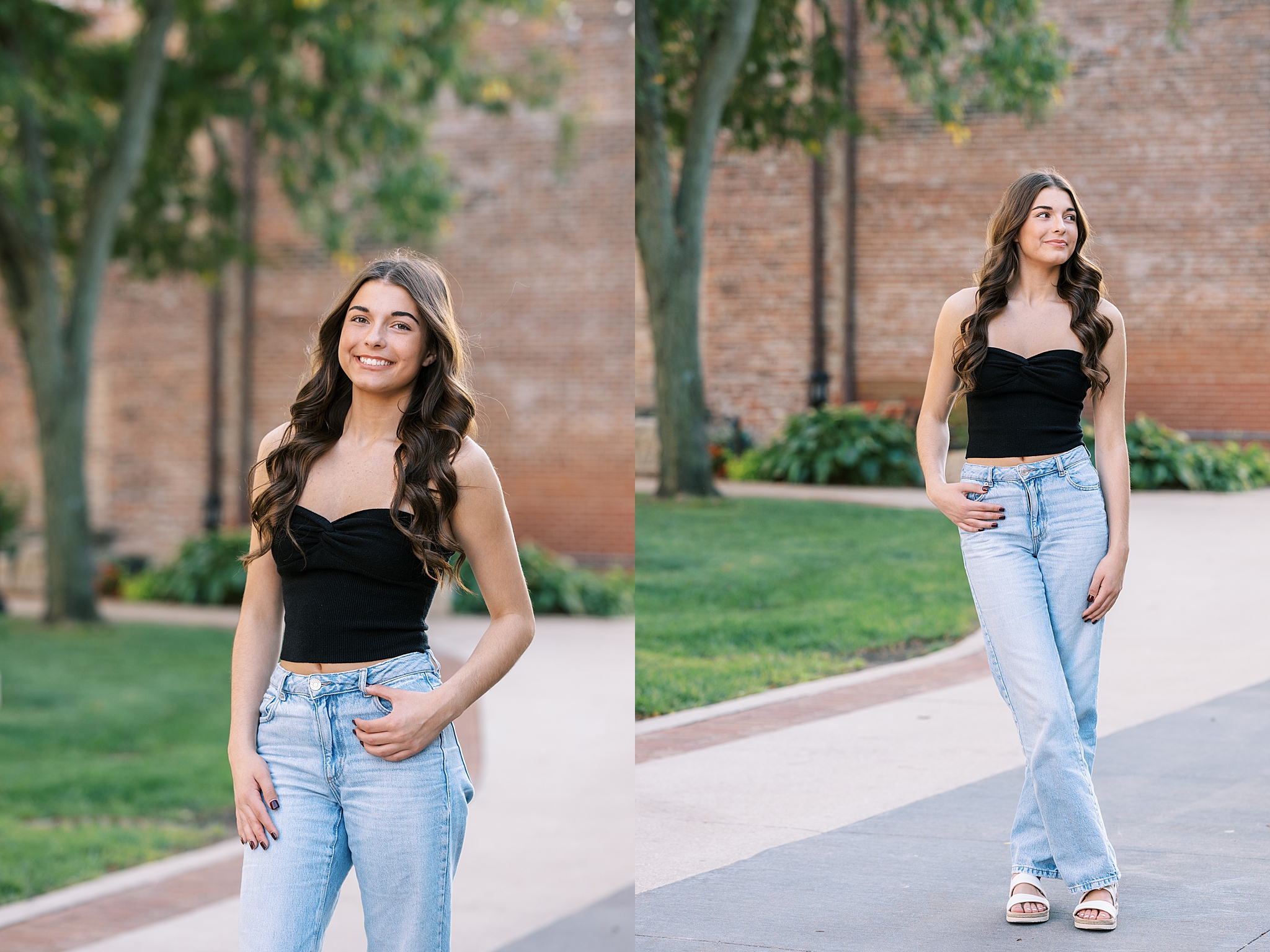 Late summer senior portraits in Downtown Aurora, Illinois with Chicago suburbs senior photographer Kim Ritchie Photography.