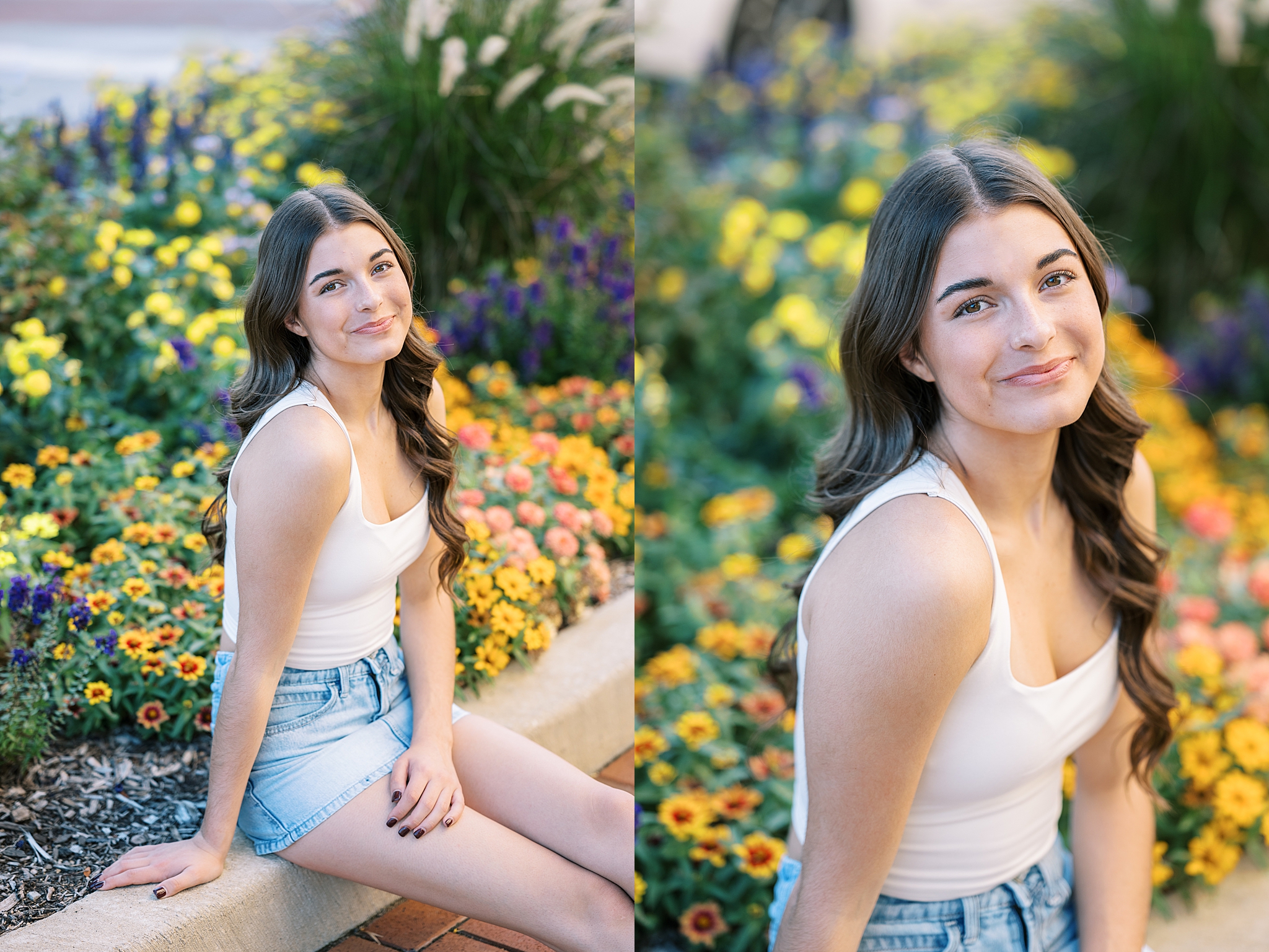 Late summer senior portraits in Downtown Aurora, Illinois with Chicago suburbs senior photographer Kim Ritchie Photography.