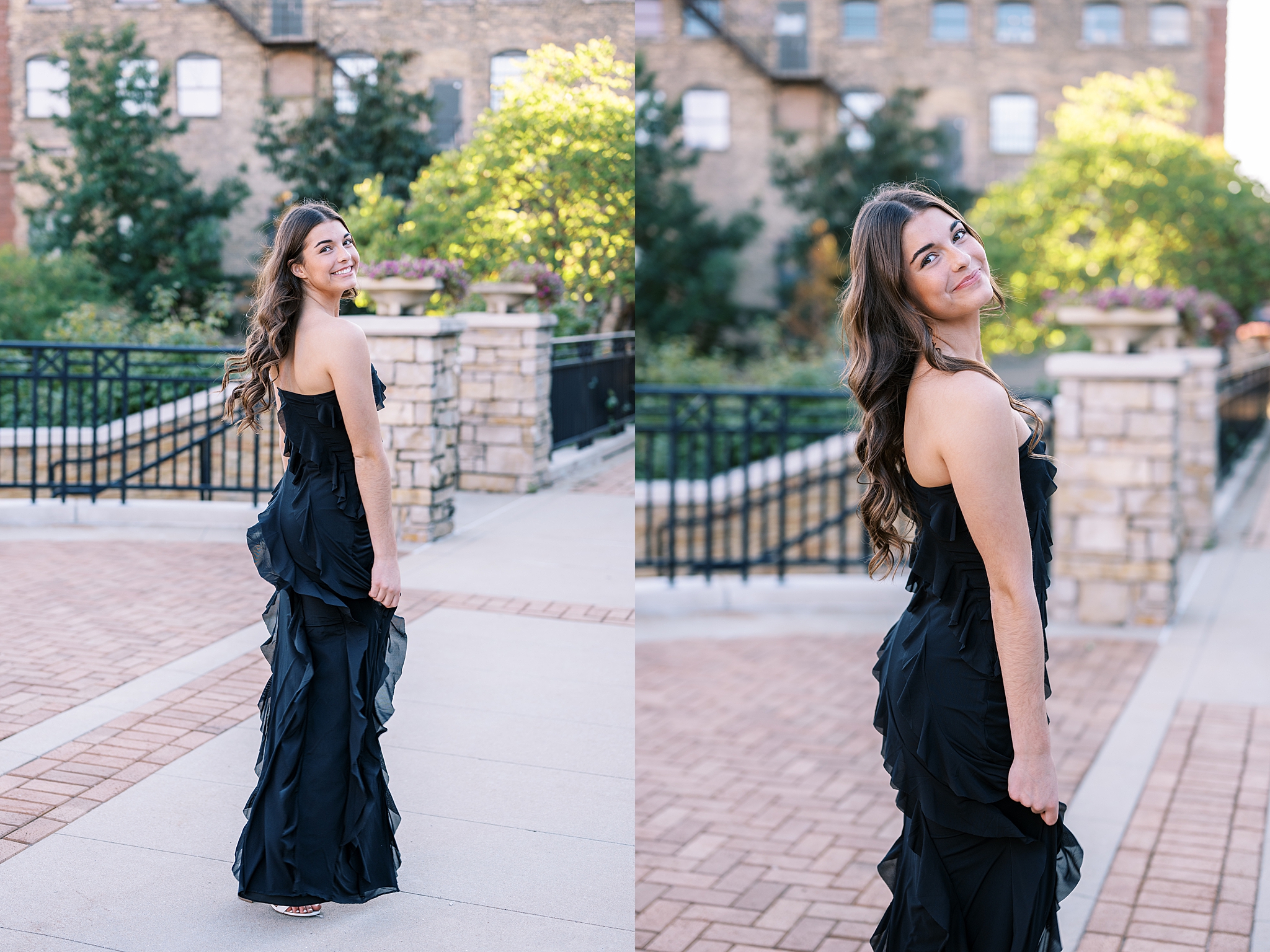 Late summer senior portraits in Downtown Aurora, Illinois with Chicago suburbs senior photographer Kim Ritchie Photography.