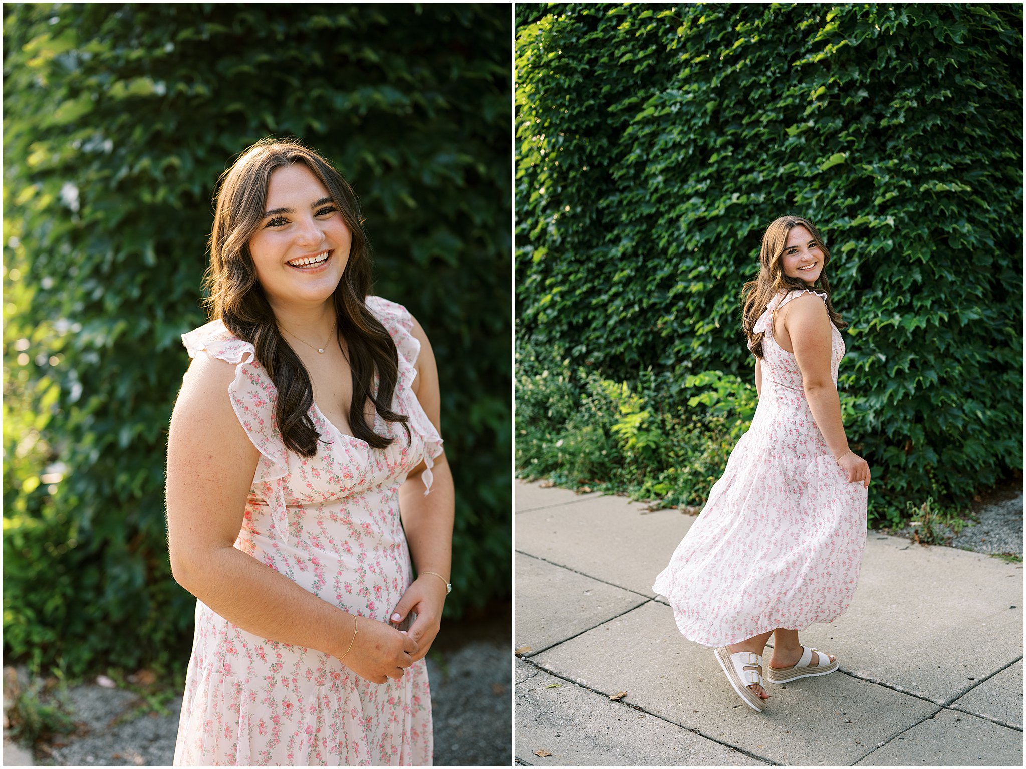 Explore these Geneva, Illinois senior photos with charming downtown locations and golden-hour light photographed by Kim Ritchie Photography.