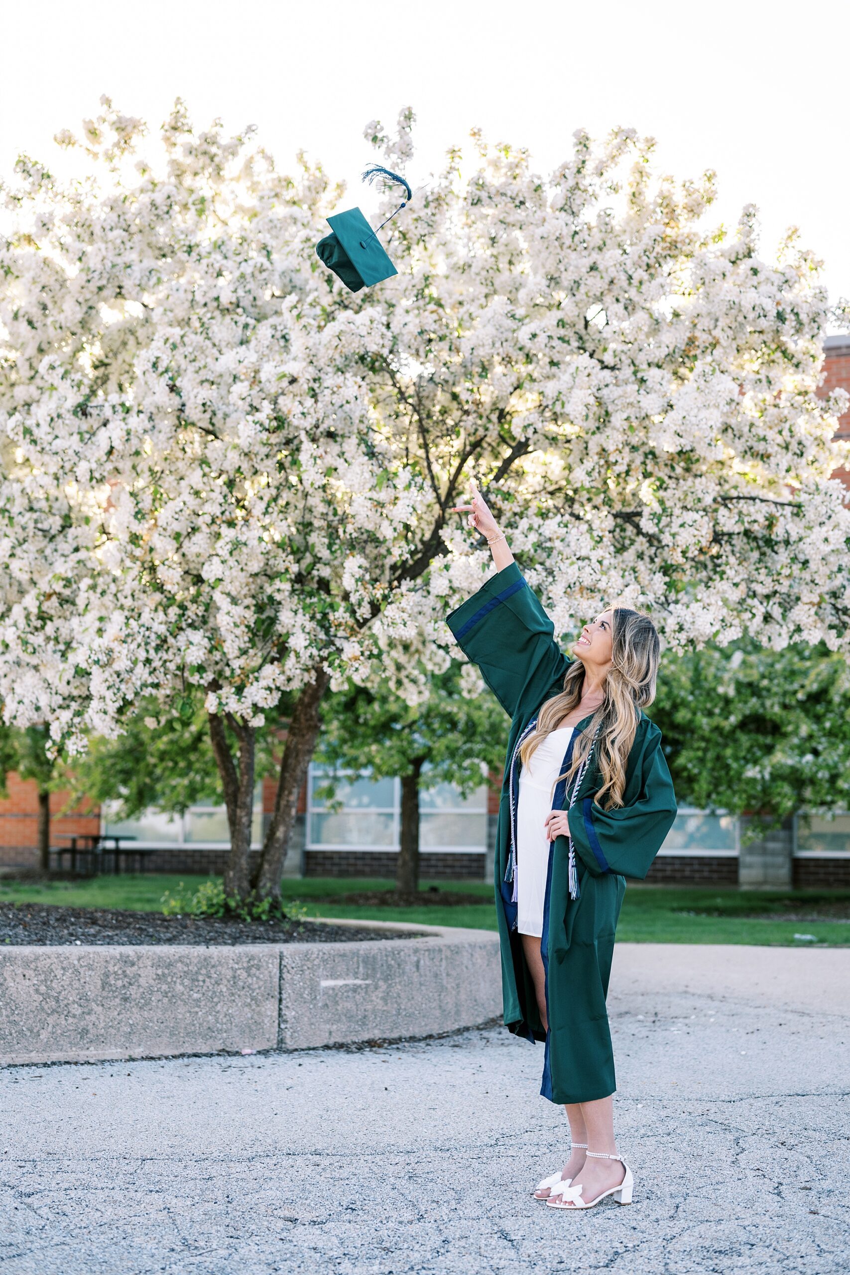 Bartlett High School Cap & Gown Photos | Chicago high school graduation cap & gown portraits with Chicago senior photographer Kim Ritchie Photography.